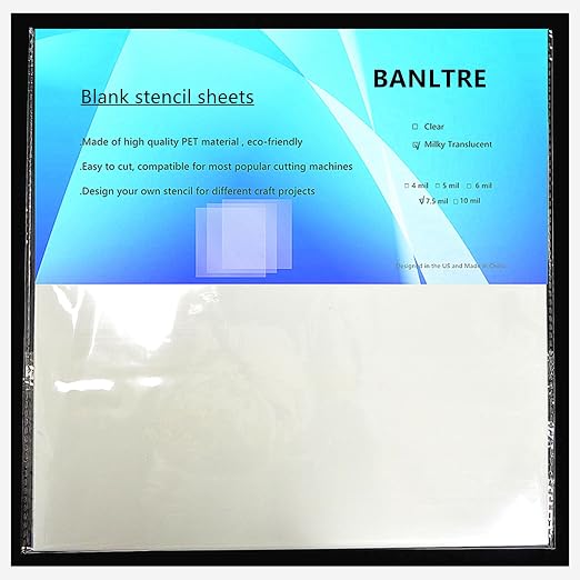 BANLTRE 12 Sheets 7.5 mil Mylar Sheet 12 x 12 inch Milky Translucent PET Blank - Image 6