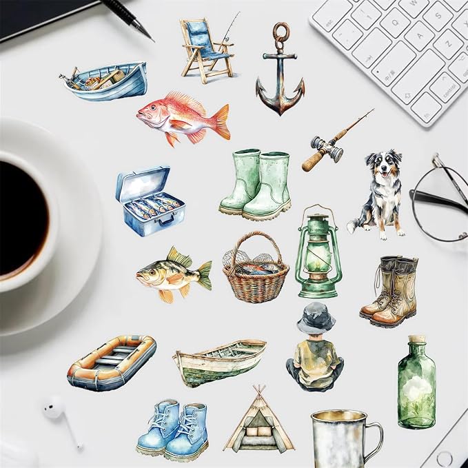50 Cartoon Outdoor Fishing Stickers, Suitable - Image 5
