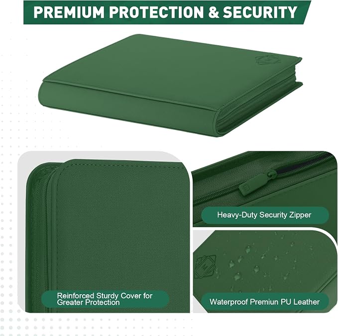 Premium Card Binder 12 Pocket for 720 Pockets Trading Card Binder, PU Zipper - Image 6