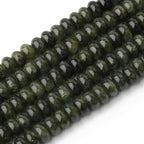Songxi 5x8mm Natural Dark Green Colored Jade Stone Rondelle Beads, Gemstone - Image 5