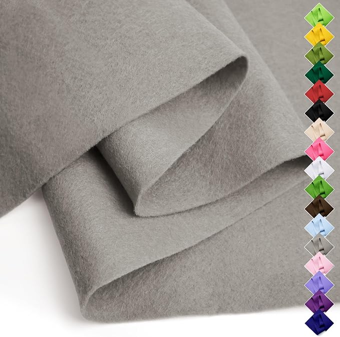Soft Felt Fabric Sheet 18" x 36", 1.6mm Acrylic Craft Felt, Light Grey | Soft by AblemeDeco