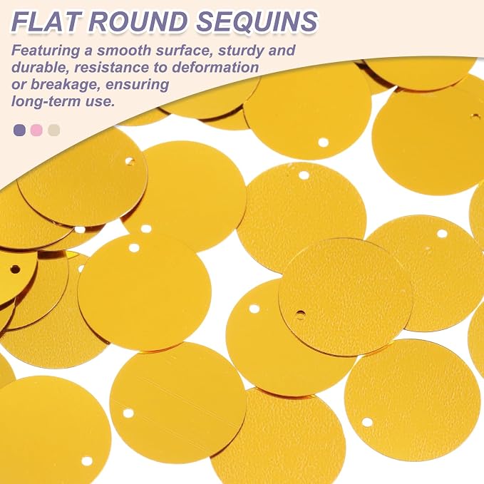 MECCANIXITY 700 Pcs Flat Round Sequins 15mm/0.6 Inch Loose Paillettes Craft - Image 3