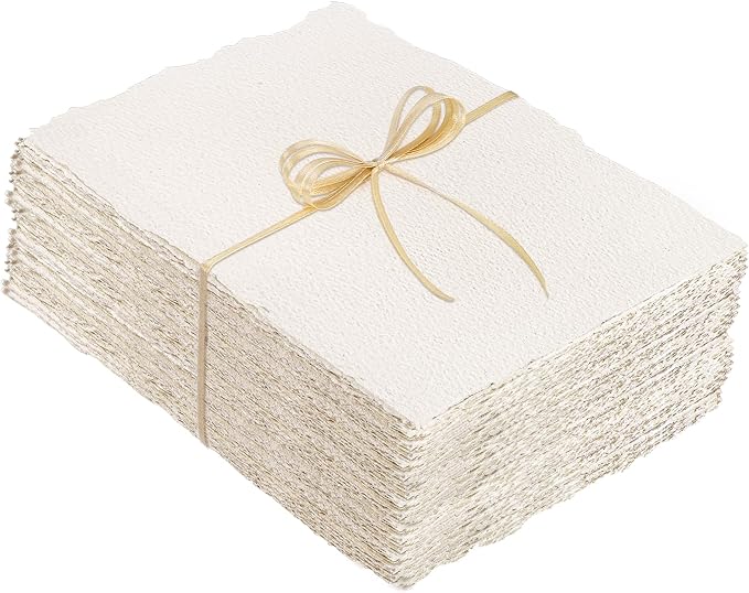 100 Sheets Watercolor Paper 4 x 6inch, 300 GSM Deckled Edge Paper by Prudiut