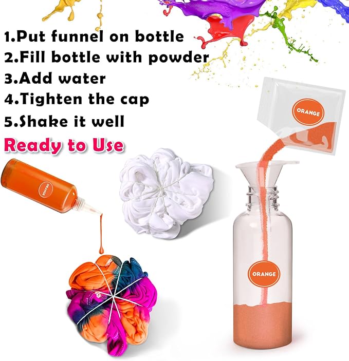 PATIFEED Tie Dye Kit for Kids and Adults, 14 Colours | 80ML Bottles, Gifts for - Image 3