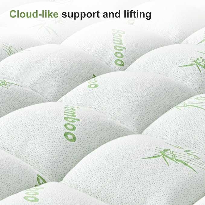 King Size Mattress Topper Viscose Derived from Bamboo, Soft Thick Pillow Top - Image 8