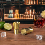 Briout Jigger for Bartending, Flat Edge Gold - Image 7