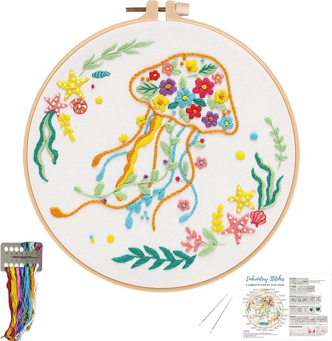 Louise Maelys Jellyfish Embroidery Kit by LouiseMaelys