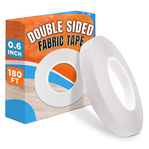 Basting Tape for Sewing 0.6 In x 60 Yd – Transparent Thin Acrylic Double Sided by Oskal