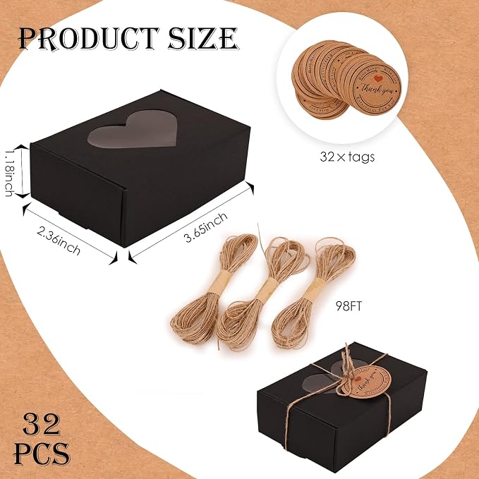 32 PCS Black Soap Boxes for Homemade Soap, 3.54 X 2.36 X 1.18 Inch Soap - Image 2