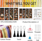 NEGEKFKX 4 Pcs Fall Cross Stitch Bookmark Kit - Image 2