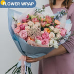 Light Blue Wrapping Paper 15"x450", Father’s Day, Bouquet Flower Gift Wrap - Image 4