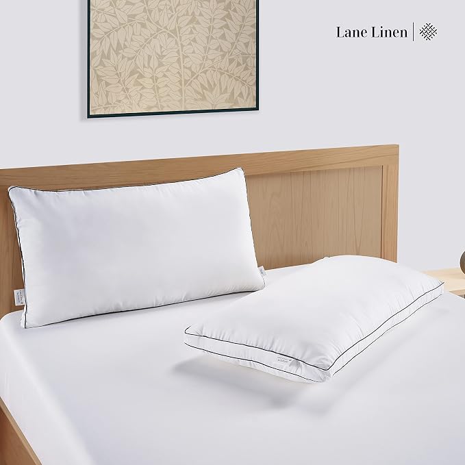 LANE LINEN Bed Pillows Standard Size Set of 2, Medium Soft Support Gusseted - Image 6