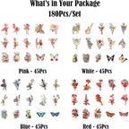 180Pcs Vintage Fairy Stickers Scrapbooking Floral Craft | High quality - Image 2