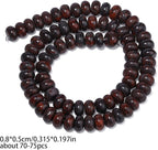 Songxi 5x8mm Natural Deep Red Stone Rondelle Beads, Gemstone - Image 2