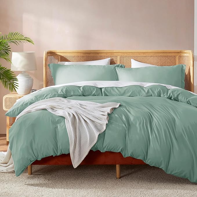 Nestl Sage Green Duvet Cover King Size by Nestl