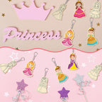 RattanView 24 Pcs Princess Craft Color Your Own Keychains DIY Craft Wooden - Image 6