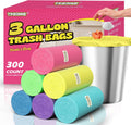 300 Count 3 Gallon Trash Bags - 12 Liter Colored Small Garbage Bags Unscented Wastebasket Liners Heavy Duty & Leakproof Mini Can Liners for Bathroom Toilet Home Office