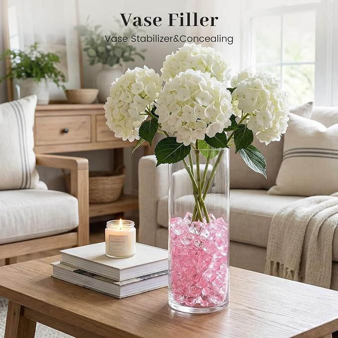 DomeStar Pink Fake Ice, Plastic Crystals Gems, Vase Fillers DIY Craft Makeup - Image 3