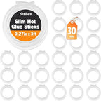 30 Pack Long Mini Hot Glue Stick Rolls, Each 3 FT Long x 0.27" Diameter Glue by YesBes