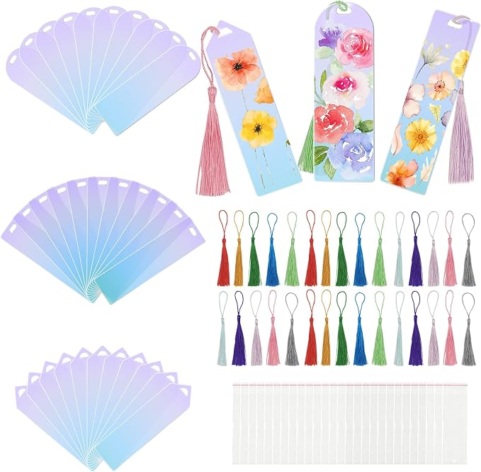 90Pcs Acrylic Bookmark Blanks Kit, 30 Set Iridescent Clear Acrylic Bookmarks by Unknown