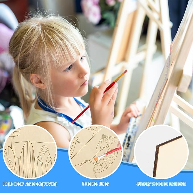 COCHIE 10 Pieces Large Summer Unfinished Wood Crafts to Paint - Image 3