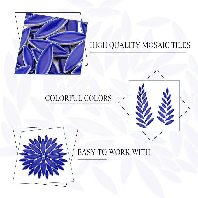 Yoption Petal Mosaic Tiles for Crafts, 200g Flower Leaf Ceramic Mosaic Tiles - Image 6