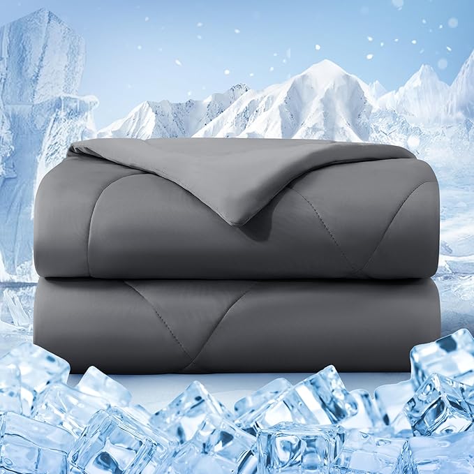 Cooling Comforter Twin Size, Double-Sided Cold Tech Fabric Quilted Bed by bedsmile