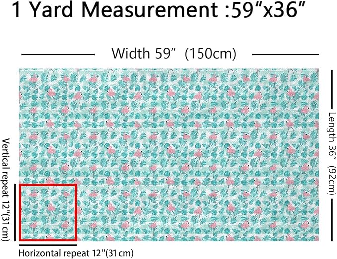 Pink Flamingo Fabric by The Yard, Tropical Palm Leaves Flannel Polyester Fabric - Image 2