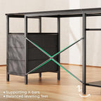 Huuger L Shaped Desk with Power Outlets, 63 Inch Reversible Computer Desk with - Image 9