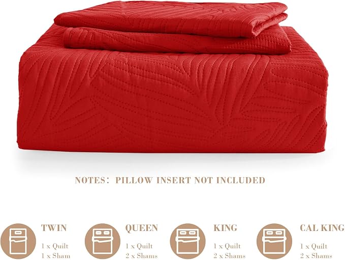 Exclusivo Mezcla Queen Quilt Bedding Set, Lightweight Red Quilts Queen Full Size - Image 6