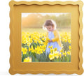 10x10 Picture Frame with Mat for 8x8, Wavy Edge Wooden Real Glass Photo Frame by THKRLOF