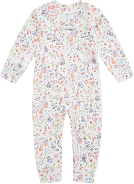 Owlivia Organic Cotton Baby Boy Girl Zip up Sleep 'N Play Pjs, Footless, Long Sleeve