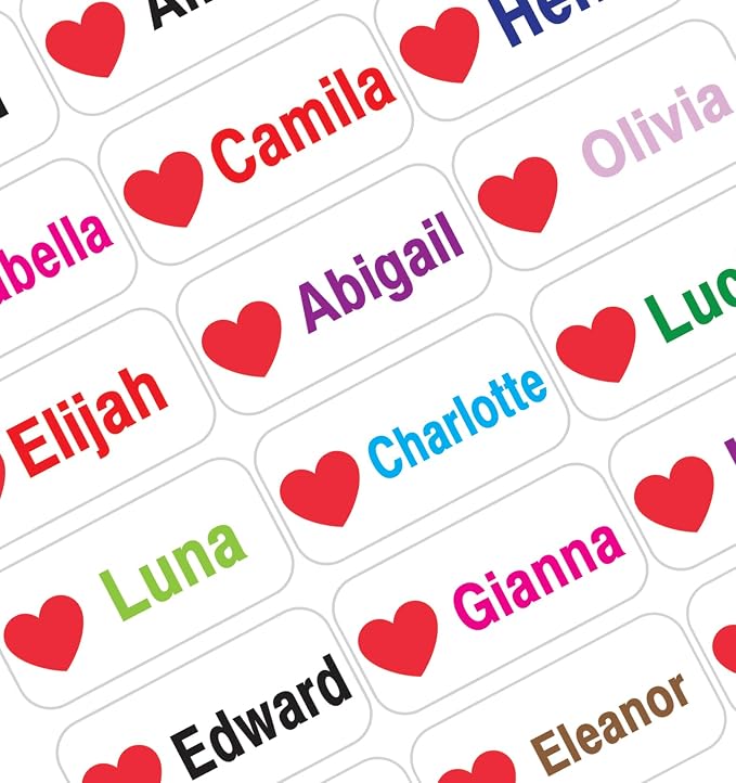 Personalized Name Labels for Kids – 60 Waterproof Peel-and-Stick Labels for by GILBIN