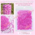 qiipii 7200PCS 3mm Small Rose Red Half Round Pearls - Image 2