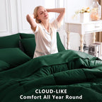 CozyLux King Size Comforter Set Emerald Green, 7 Pieces Bed in a Bag, All - Image 4