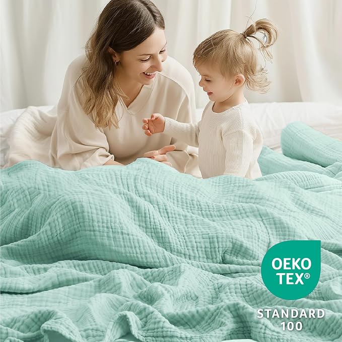 100% Cotton Muslin Blanket Large 50" x 70", Breathable and Lightweight Cotton - Image 4