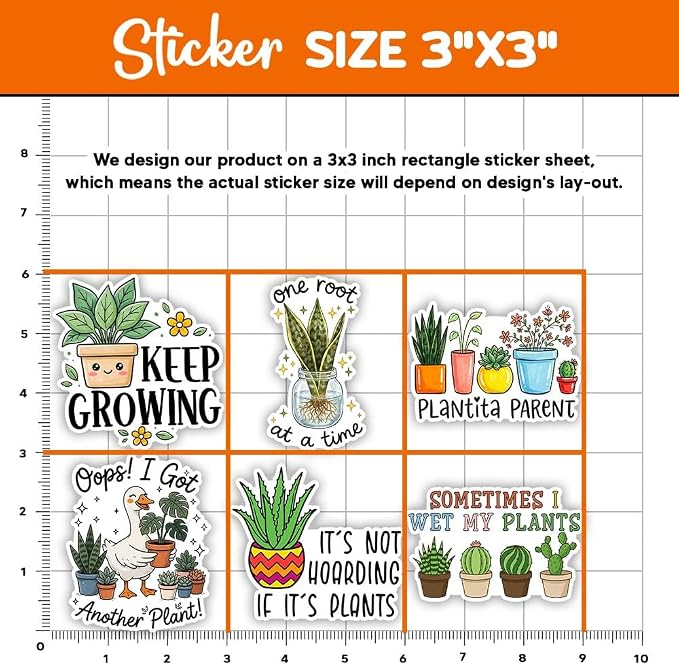 MAIANEY Cute Plant Stickers Pack 15Pcs, Funny Gardening Vinyl Decals - Image 4