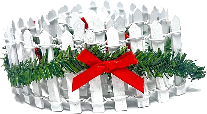 35 Inches Mini Fairy Garden Fence DIY Christmas Small Wood Decorative Picket - Image 3