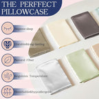 2 Pack 100％ Silk Pillowcase for Hair and Skin, Soft Breathable Smooth Cooling - Image 5