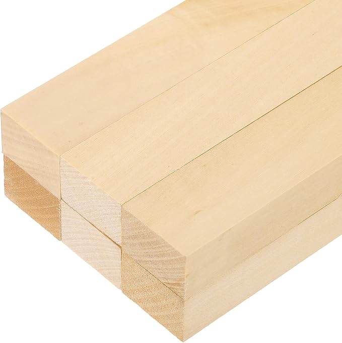 MECCANIXITY 6Pcs Basswood Sticks, 1.2" x 0.8" x 16" Square Wooden Dowel Rods by MECCANIXITY