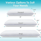 CushyOasis Memory Foam Pillows for Side, Back and Stomach Sleepers, Bed Pillow - Image 3