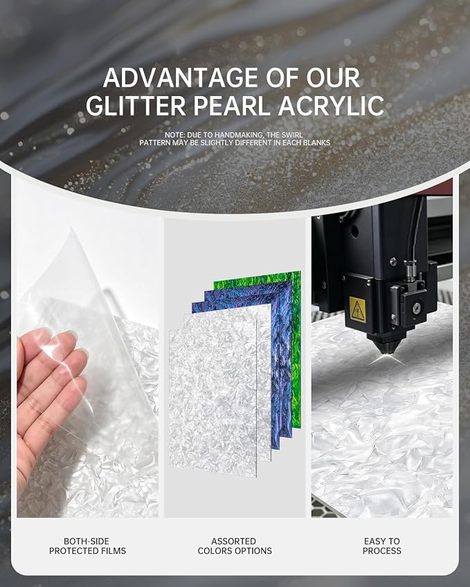 Acrylic Sheets Pearlescent Glitter Acrylic Sheet 1/8 Thickness Acrylic Sheets - Image 2