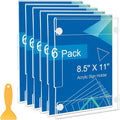 6 Pack Acrylic Sign Holder 8.5 x 11 Wall Mount, Vertical & Horizontal Use by DECOHOBO