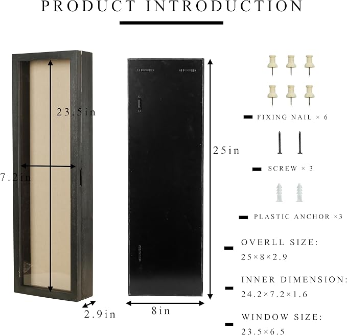 Freezing point Shadow Box Frame 8x25 Flower Shadow Box Pin Display Case Cabinet - Image 5