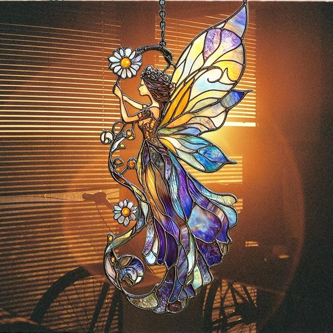 Fairy Acrylic Suncatcher Stained Glass Effect Window Car Hanging Christmas - Image 7