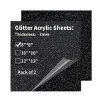 2 PCS 8 x 8 inch Glitter Colored Plexiglass Acrylic Sheets by gdhwcxl