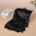 Black Faux Fur Fabric by The Yard - Image 2