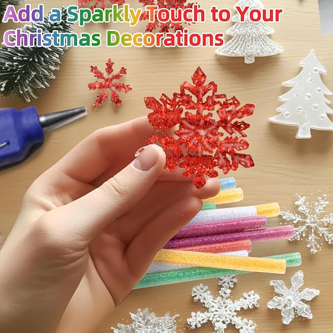 52 Pack Mini Glitter Color Hot Glue Sticks 13 Colored, 3.94" Long x 0.28" - Image 5