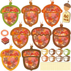 Renbuzhu 40-Pack Fall Acorn Paper Suncatchers Crafts Kit by Renbuzhu