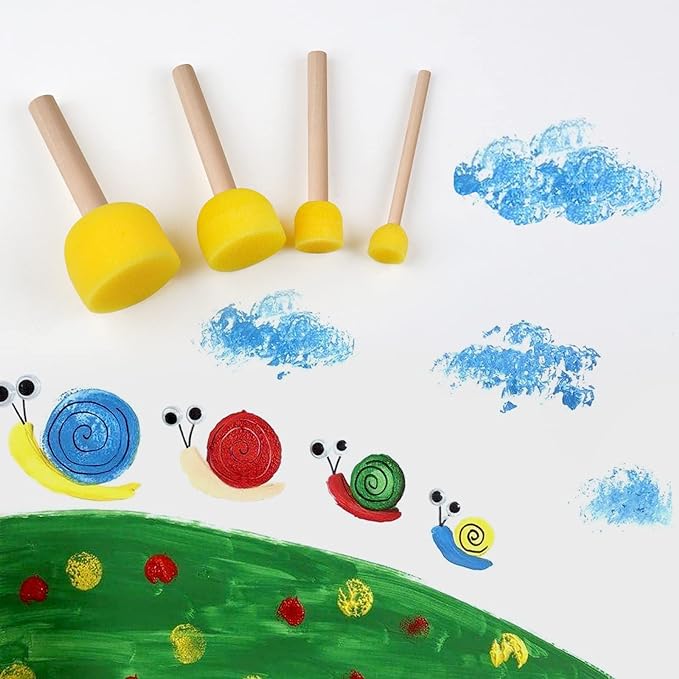 30 Pcs Round Sponges Brush Set, Round Sponge Brushes - Image 7